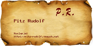 Pitz Rudolf névjegykártya